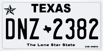 TX license plate DNZ2382