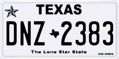 TX license plate DNZ2383