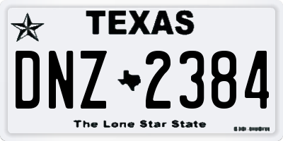 TX license plate DNZ2384
