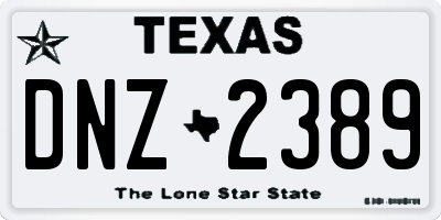 TX license plate DNZ2389
