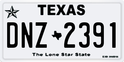 TX license plate DNZ2391