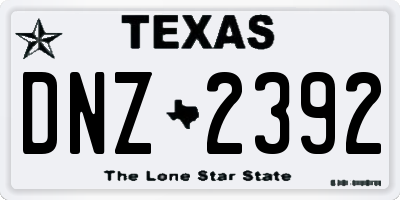 TX license plate DNZ2392