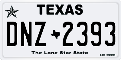 TX license plate DNZ2393