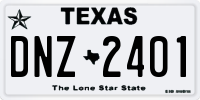 TX license plate DNZ2401