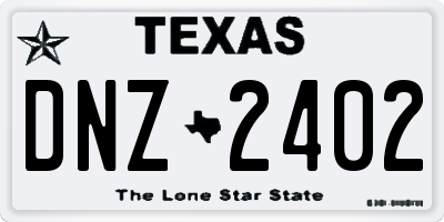 TX license plate DNZ2402