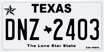TX license plate DNZ2403