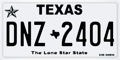 TX license plate DNZ2404