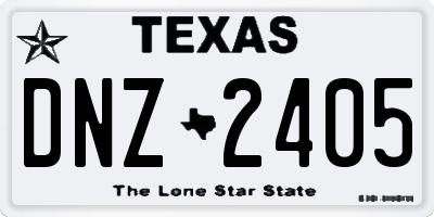 TX license plate DNZ2405