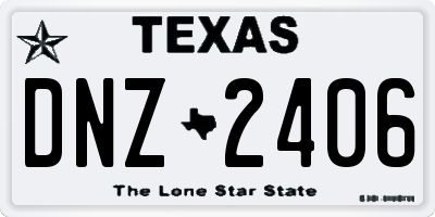 TX license plate DNZ2406