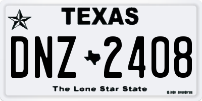 TX license plate DNZ2408