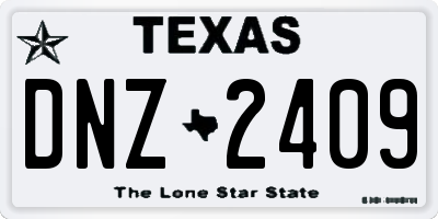 TX license plate DNZ2409