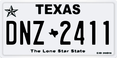 TX license plate DNZ2411
