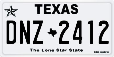 TX license plate DNZ2412