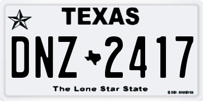 TX license plate DNZ2417