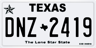 TX license plate DNZ2419
