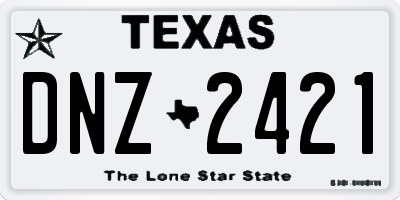 TX license plate DNZ2421