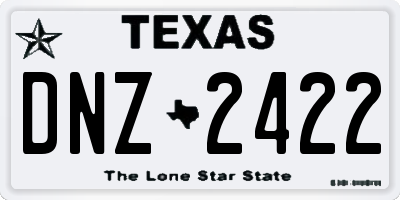 TX license plate DNZ2422
