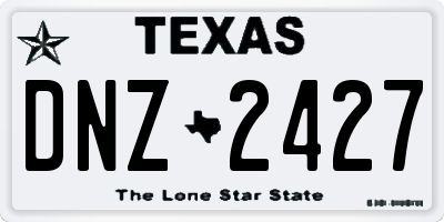 TX license plate DNZ2427