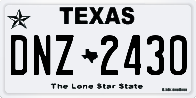 TX license plate DNZ2430
