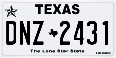 TX license plate DNZ2431