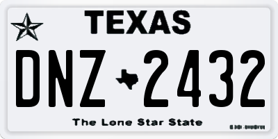 TX license plate DNZ2432
