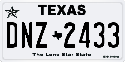 TX license plate DNZ2433
