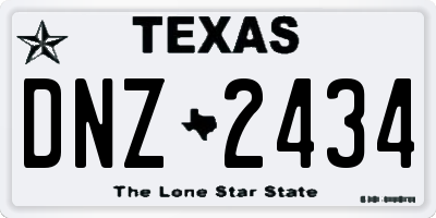 TX license plate DNZ2434
