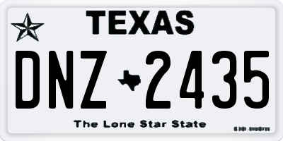 TX license plate DNZ2435