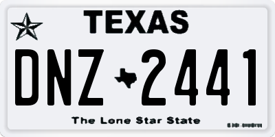 TX license plate DNZ2441