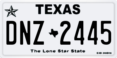 TX license plate DNZ2445