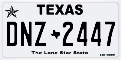 TX license plate DNZ2447