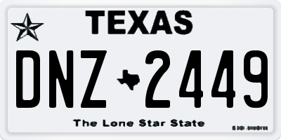 TX license plate DNZ2449
