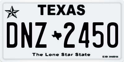 TX license plate DNZ2450