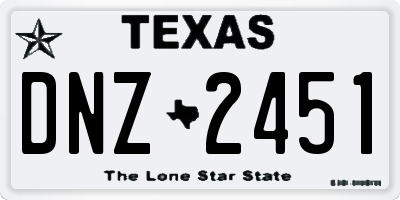 TX license plate DNZ2451