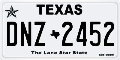 TX license plate DNZ2452