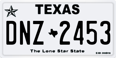 TX license plate DNZ2453