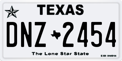 TX license plate DNZ2454