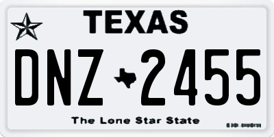 TX license plate DNZ2455
