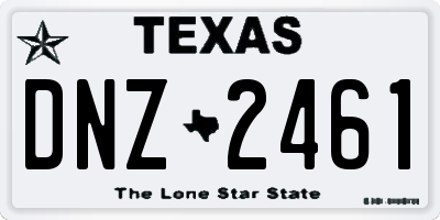 TX license plate DNZ2461