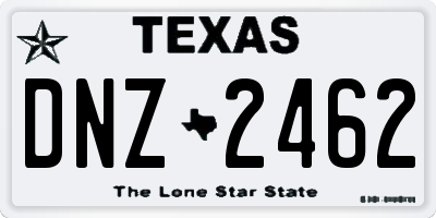 TX license plate DNZ2462