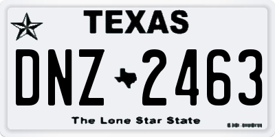 TX license plate DNZ2463