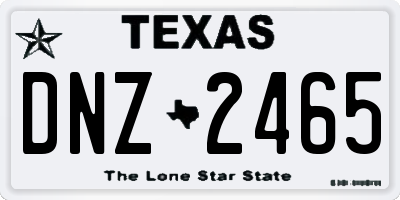 TX license plate DNZ2465