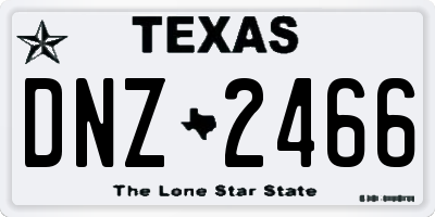 TX license plate DNZ2466