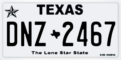 TX license plate DNZ2467