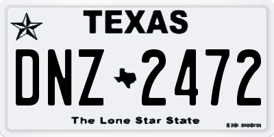 TX license plate DNZ2472