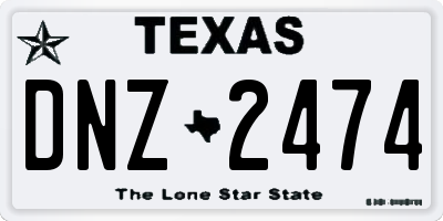 TX license plate DNZ2474