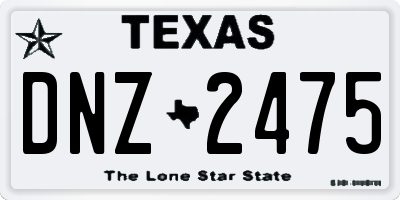TX license plate DNZ2475