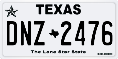TX license plate DNZ2476