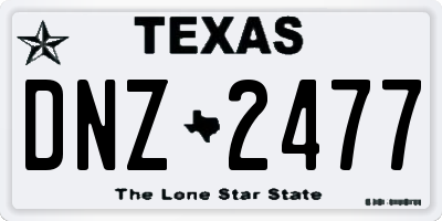 TX license plate DNZ2477