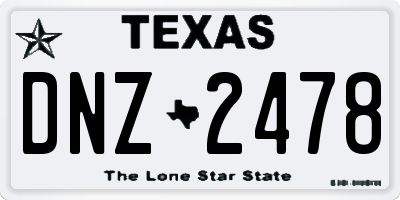 TX license plate DNZ2478